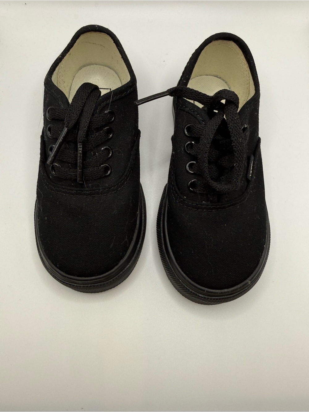 Vans Kids Black Canvas Low-Top Sneakers